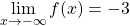 \displaystyle \lim_{x \rightarrow -\infty} f(x)=-3