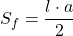 \displaystyle S_f=\frac{l\cdot a}{2}