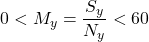 \displaystyle 0 < M_y = \frac{S_y}{N_y} < 60