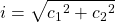 \displaystyle i=\sqrt{{c_1}^2+{c_2}^2}