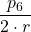 \displaystyle \frac{p_6}{2\cdot r}