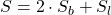 \displaystyle S=2\cdot S_b+S_l