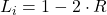 \displaystyle L_i = 1-2\cdot R