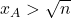 x_A > \sqrt{n}