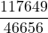 \displaystyle \frac{117649}{46656}