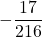 \displaystyle -\frac{17}{216}