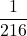 \displaystyle \frac{1}{216}