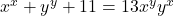 x^x+y^y + 11 = 13 x^y y^x