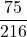 \displaystyle \frac{75}{216}