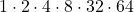 1\cdot 2\cdot 4\cdot 8\cdot {32}\cdot {64}