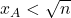 x_A <  \sqrt{n}