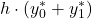 \displaystyle h\cdot (y_0^*+y_1^*)