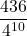 \displaystyle \frac{436}{4^{10}}