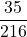 \displaystyle \frac{35}{216}