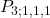 \displaystyle P_{3; 1,1,1}