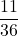 \displaystyle\frac{11}{36}
