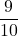\displaystyle\frac{9}{10}