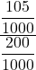 \displaystyle \frac{\displaystyle \frac{105}{1000}}{\displaystyle \frac{200}{1000}}