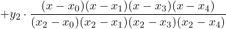 + y_2\cdot \displaystyle \frac{(x-x_0)(x-x_1)(x-x_3)(x-x_4)}{(x_2-x_0)(x_2-x_1)(x_2-x_3)(x_2-x_4)}