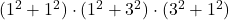 (1^2 + 1^2) \cdot (1^2 + 3^2)\cdot (3^2+1^2)