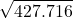 \displaystyle \sqrt{427.716}