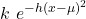 \displaystyle k\ e^{-h(x-\mu)^2}