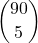 \displaystyle {90 \choose 5}