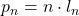 \displaystyle p_n = n\cdot l_n