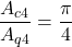\displaystyle \frac{A_{c4}}{A_{q4}}=\frac{\pi}{4}