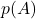 \displaystyle p(A)