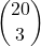 \displaystyle {20 \choose 3}