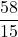 \displaystyle \frac{58}{15}