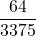 \displaystyle \frac{64}{3375}