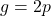 g=2p