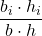 \displaystyle \frac{b_i\cdot h_i}{b\cdot h}