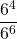 \displaystyle \frac{6^4}{6^6}