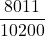 \displaystyle \frac{8011}{10200}
