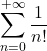 \displaystyle \sum_{n=0}^{+\infty}\frac{1}{n!}