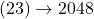 (23) \rightarrow 2048