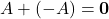 \displaystyle A+(-A) = \textbf{0}