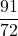 \displaystyle \frac{91}{72}