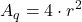 \displaystyle A_q=4\cdot r^2