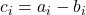 \displaystyle c_i = a_i-b_i
