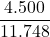 \displaystyle \frac{4.500}{11.748}