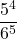 \displaystyle \frac{5^4}{6^5}