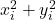 x_i^2 + y_i^2