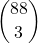 \displaystyle {88 \choose 3}