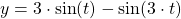 y=3\cdot\sin (t)-\sin (3\cdot t)