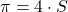 \pi=4\cdot S