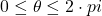 0 \le \theta \le 2\cdot pi